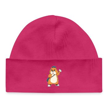 Hamster Briefträger Brief - Baby Organic Mütze - hot Pink - Vorne