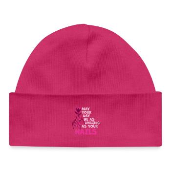 May Your Day Be As Amazing Nail Aunt - Baby Organic Beanie - hot pink - Front