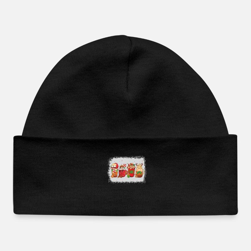 Tasse à café de Noël blanchie - Bonnet bébé bio - noir