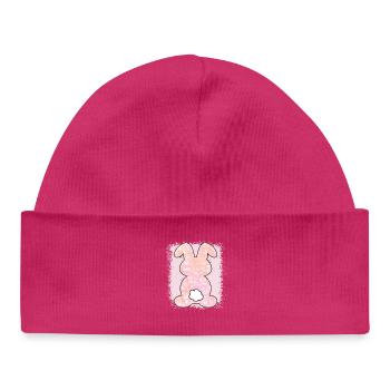 Leopard Print Bleached Easter - Baby Organic Beanie - hot pink - Front