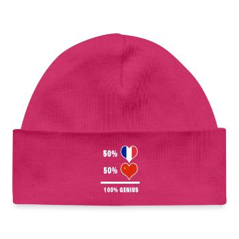 France and Vietnam 100% awesome design - Baby Organic Beanie - hot pink - Front