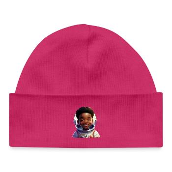 Junge Astronautin Mit Strahlen - Baby Organic Mütze - hot Pink - Vorne