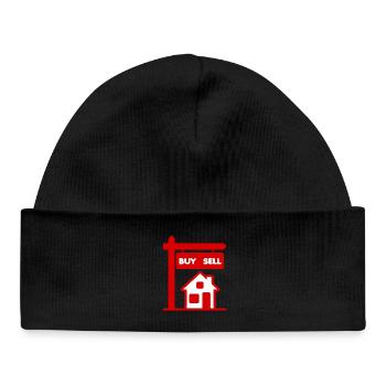 Courtier en logo rouge acheter et vendre - Bonnet bébé bio - noir - Devant