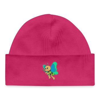 Schmetterling Baseball Baseballschläger - Baby Organic Mütze - hot Pink - Vorne