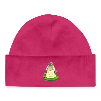 Horse Bridal Veil Wedding - Baby Organic Beanie - hot pink - Front