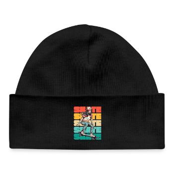 Skateboard Cool Skater Girl Colorful - Bonnet bébé bio - noir - Devant