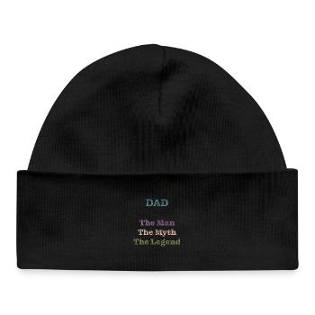 Papa The Legend Father's Day Gift - Baby Organic Beanie - black - Front