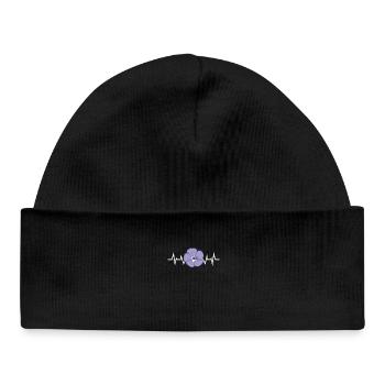 Purple Flower Flower Petal - Baby Organic Beanie - black - Front