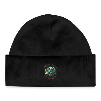 Adventure begins at the end of the path - Baby Organic Beanie - black - Front