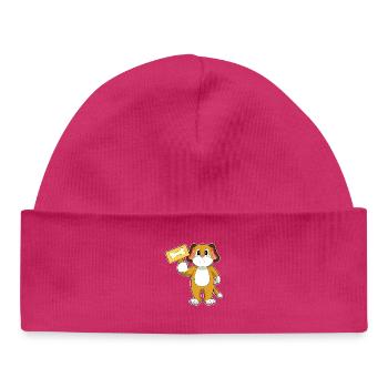 Os de chien - Bonnet bébé bio - hot pink - Devant