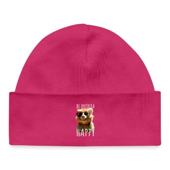 Quokka Be Quokka Happy Australien Lächeln Quokkas - Baby Organic Mütze - hot Pink - Vorne