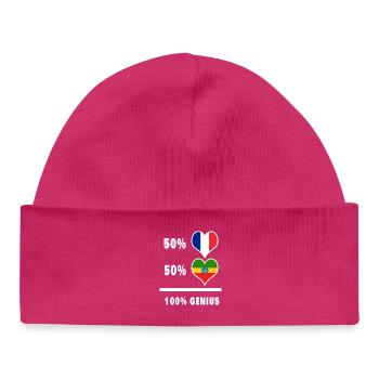 100% awesome flag of Ethiopia and France - Baby Organic Beanie - hot pink - Front
