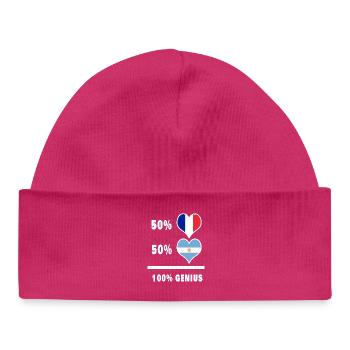 100% awesome flag of Argentina and France - Baby Organic Beanie - hot pink - Front