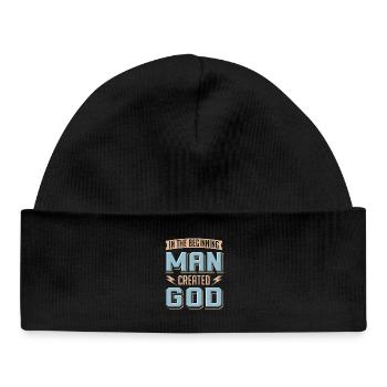 Atheist Man Created God Anti Religion Agnostiker - Baby Organic Mütze - Schwarz - Vorne