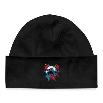 Patriotic Eagle - Baby Organic Beanie - black - Front
