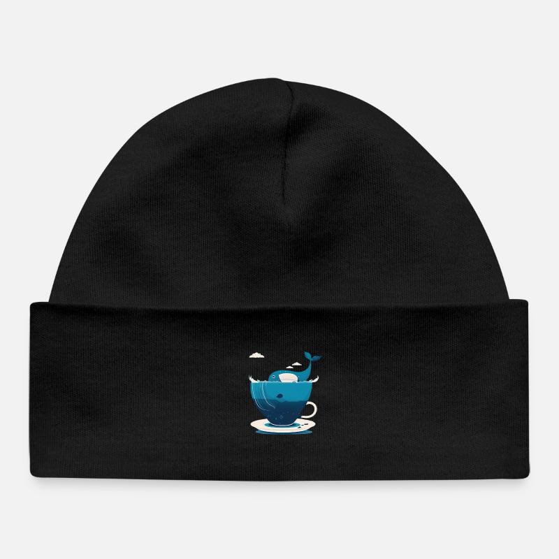 Baleine dans une tasse de thé - Bonnet bébé bio - noir