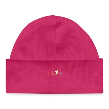 Skier palpitations ECG - Baby Organic Beanie - hot pink - Front