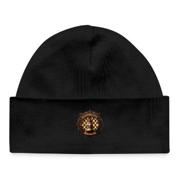 Insigne d’échecs - Bonnet bébé bio - noir - Devant