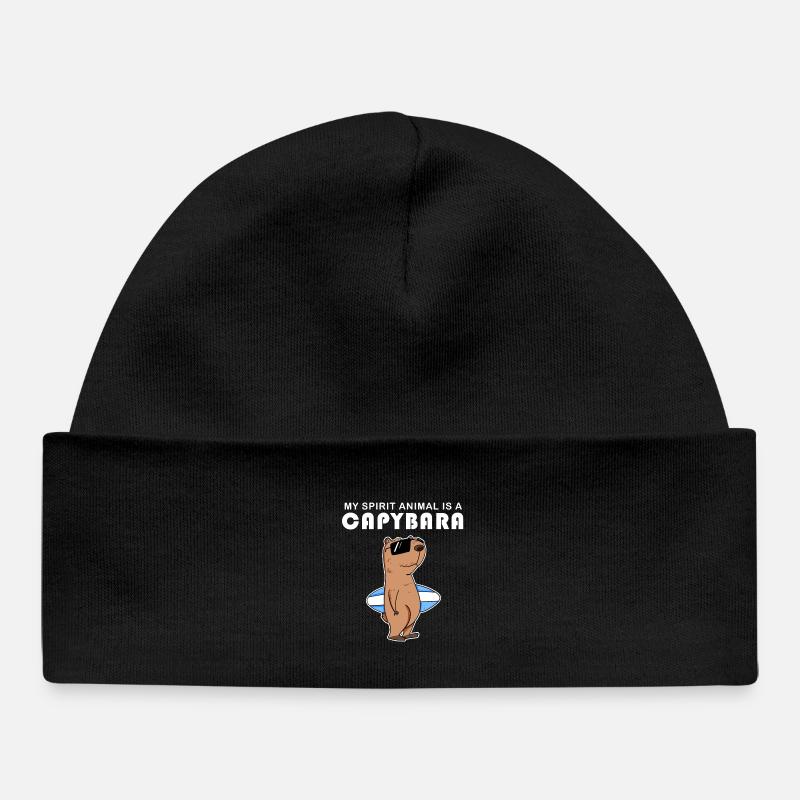 Capybara Wasserschwein Capybaras - Bonnet bébé bio - noir