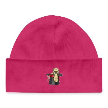 Snake Wizard Cylinder - Baby Organic Beanie - hot pink - Front
