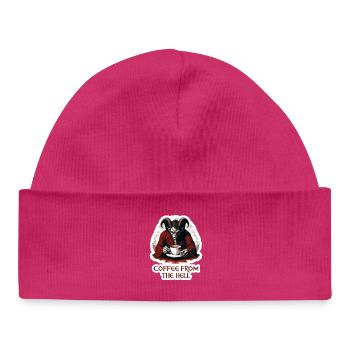 Chemise drôle de café tout droit sortie de l’enfer - Bonnet bébé bio - hot pink - Devant
