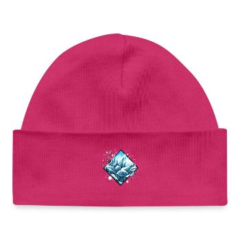 Eiskristalle Eiszapfen Winterlandschaft - Baby Organic Mütze - hot Pink - Vorne