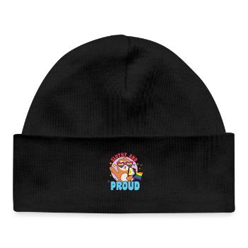 Fabelhaftes Faultier-Leben mit LGBT-Flagge - Baby Organic Mütze - Schwarz - Vorne