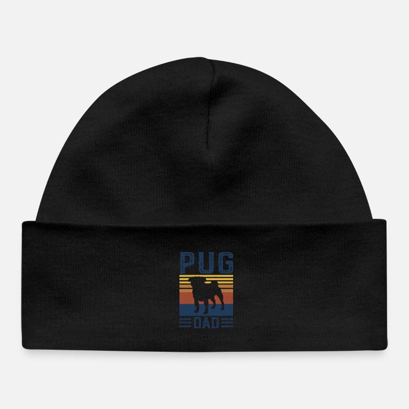 Carlin papa chien Vintage rétro - Bonnet bébé bio - noir