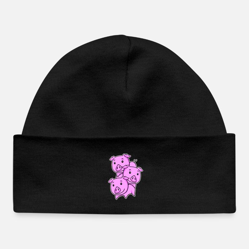 Cochons Cochon Cochon - Bonnet bébé bio - noir