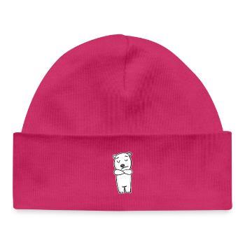L’ours polaire est agacé - Bonnet bébé bio - hot pink - Devant