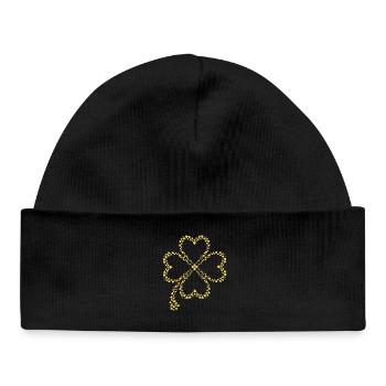 Funkelndes Klee Design - Baby Organic Mütze - Schwarz - Vorne