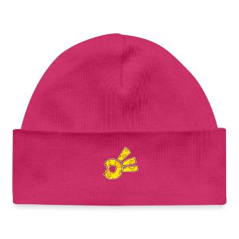 Symbole de la comète du fromage - Bonnet bébé bio - hot pink - Devant