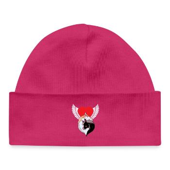 Celestial Horses Love Heart Horse Fool Rider - Baby Organic Beanie - hot pink - Front
