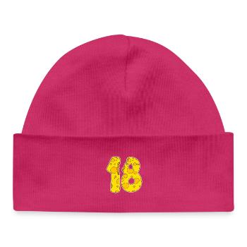18 Year Old Funny Cheese - Baby Organic Beanie - hot pink - Front