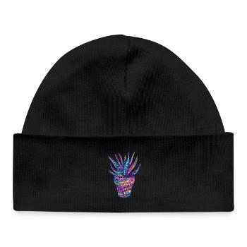 Aloe Vera Psychedelic Succulent Plant Garden - Baby Organic Beanie - black - Front