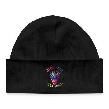 Aloe You Succulent Plant Gardening Gardener - Baby Organic Beanie - black - Front