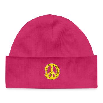 Käse Peace Frieden - Baby Organic Mütze - hot Pink - Vorne