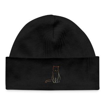 Cat in vintage look - Baby Organic Beanie - black - Front