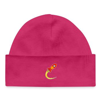 Motif de fusée - Bonnet bébé bio - hot pink - Devant