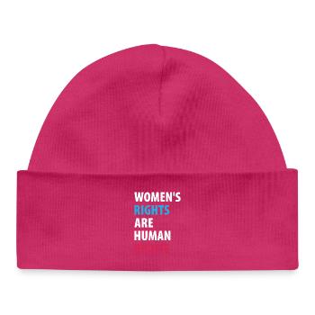 Women's Right Are Human Rights - Baby Organic Beanie - hot pink - Front