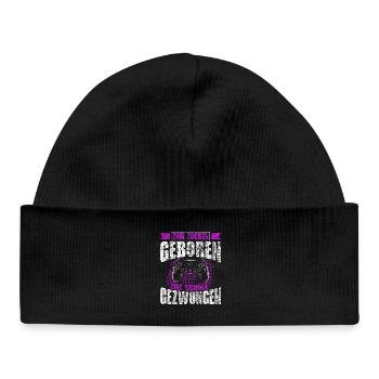 Born to gamble, forced to go to school, gaming - Baby Organic Beanie - black - Front