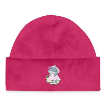Shark Bridal Veil Wedding - Baby Organic Beanie - hot pink - Front