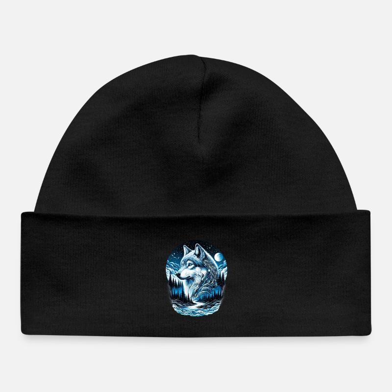 Wolf - Baby Organic Beanie - black