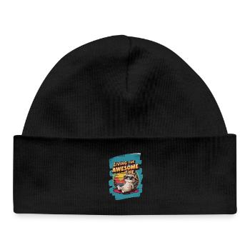 Live Chill Chat badass - Bonnet bébé bio - noir - Devant