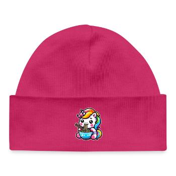Japonais Kawaii Licorne Ramen Cuisine Asiatique - Bonnet bébé bio - hot pink - Devant