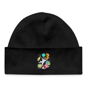 3 Birthday Boy Astronaut - Baby Organic Beanie - black - Front