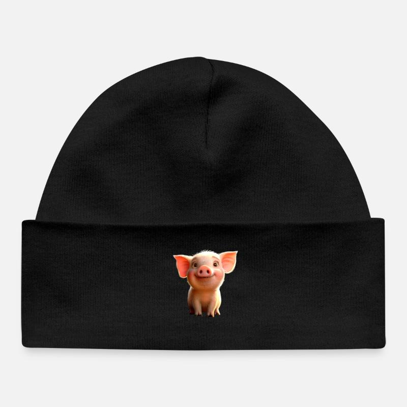 Cochon domestique Cochon Cochon Porcelet Cochon - Bonnet bébé bio - noir