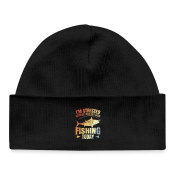 Dicton de motivation de pêche - Bonnet bébé bio - noir - Devant