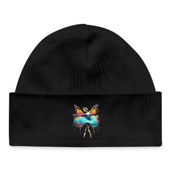 Ballerina with butterfly wings butterflies tutu - Baby Organic Beanie - black - Front
