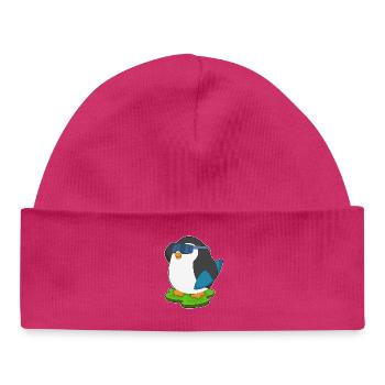 Été de surf Penguin - Bonnet bébé bio - hot pink - Devant